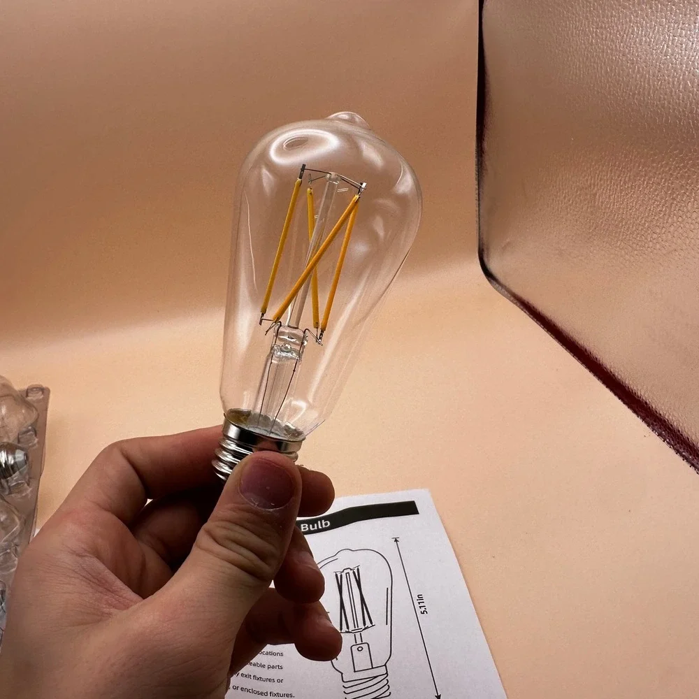 Pack of 9 LED Edison Bulbs Dimmable, E26, 6W 60W‎ Equivalent, 2700K Soft White